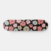 花のパターンカラフルヴィンテージ スケートボード (横)