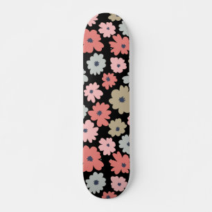花のパターンカラフルヴィンテージ スケートボード