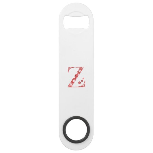 花のパターン文字Z （赤） スピード栓抜き (正面)