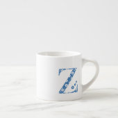 花のパターン文字Z (青) エスプレッソカップ (右)