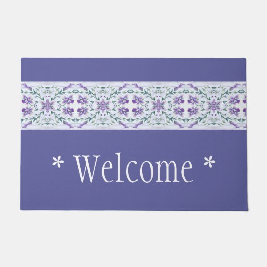 花のパターン詳細 ドアマット (正面)