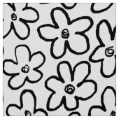 花のパターン080821 – 白黒 ファブリック (見本)