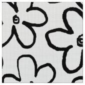 花のパターン080821 – 白黒 ファブリック (クローズアップ)