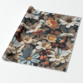 花のパターン14 |折り返し紙 ラッピングペーパー (アンロールド)