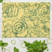 花のパターン15 キッチンタオル (折り畳み)