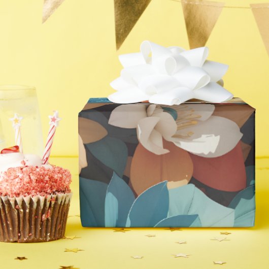 花のパターン15 |折り返し紙 ラッピングペーパー (誕生日パーティー)