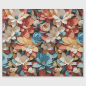 花のパターン15 |折り返し紙 ラッピングペーパー (フラット)