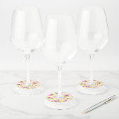 花のパターン16 ワイングラスタグ (セット)