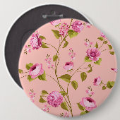 花のパターン17 缶バッジ (正面&裏面)