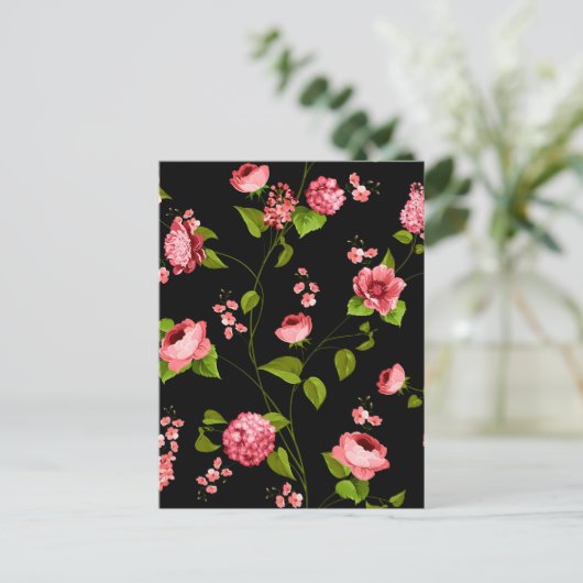 花のパターン18 ポストカード (スタンド正面)