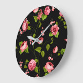 花のパターン18 ラージ壁時計 (傾斜)