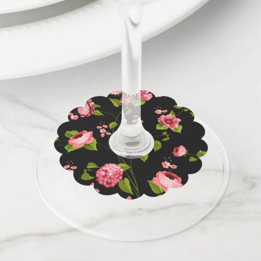 花のパターン18 ワイングラスタグ (クローズアップ)