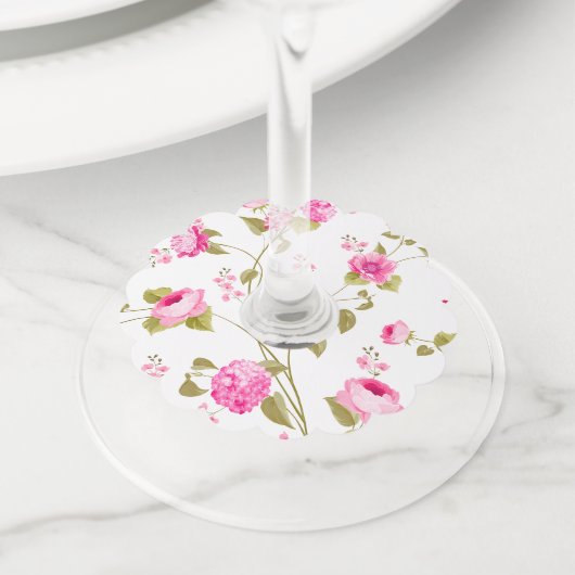 花のパターン19 ワイングラスタグ (クローズアップ)