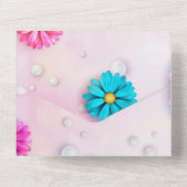 花のパターン7 オールインワン招待状 (裏面)