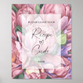 花のパターン – あなたのレシピカードはこちら ポスター (正面)