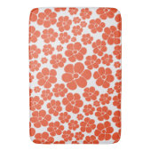 花のパターン – オレンジと白 バスマット (正面縦)