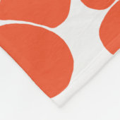 花のパターン – オレンジと白 フリースブランケット (角)