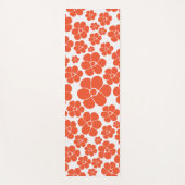 花のパターン – オレンジと白 ヨガマット (正面)