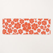 花のパターン – オレンジと白 ヨガマット (正面(横))
