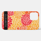 花のパターン,オレンジ色のダリア,あなたの名前 Case-Mate iPhoneケース (裏面 (横))
