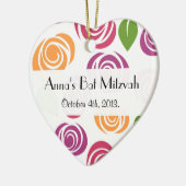 花のパターン,カラフル花,バルミツワー セラミックオーナメント (左)