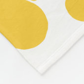 花のパターン – ターコイズと黄色 フリースブランケット (角)