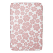 花のパターン – ピンクと白 バスマット (正面縦)