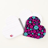 花のパターン – ピンク、紫、青、黒 ノートブック (内部)