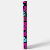 花のパターン – ピンク、紫、青、黒 Case-Mate iPhoneケース (裏面 / 左)