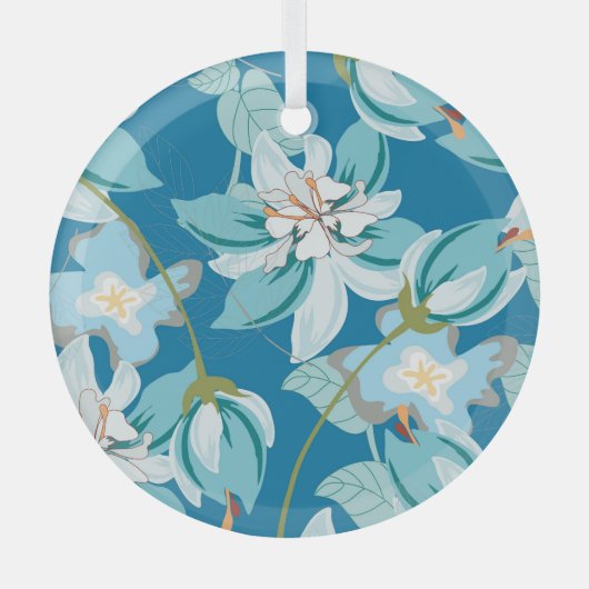 花のパターン、多用途の花のデザイン。 ガラスオーナメント (正面)