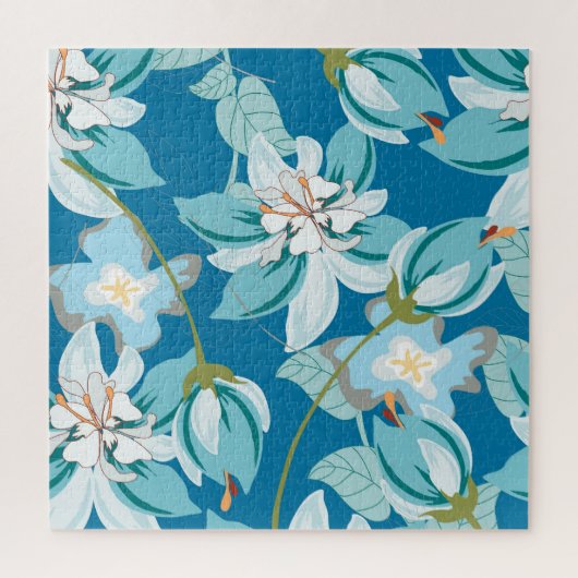 花のパターン、多用途の花のデザイン。 ジグソーパズル (縦)