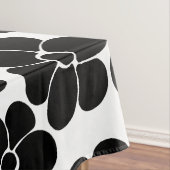 花のパターン – 白黒 テーブルクロス (インサイチュ)