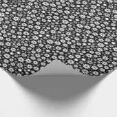 花のパターン – 白（黒） ラッピングペーパー (角)