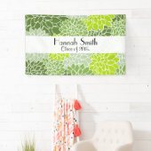 花のパターン，緑のダリア，卒業 横断幕 (インサイチュ)