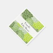 花のパターン,緑のダリア,赤ちゃんシャワー スタンダードカクテルナプキン (角)