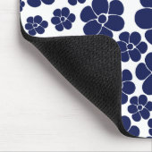 花のパターン – 青と白 マウスパッド (コーナー)