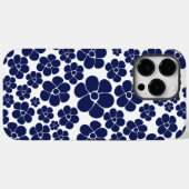 花のパターン – 青と白 Case-Mate iPhoneケース (裏面 (横))