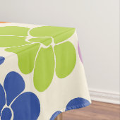 花のパターン – 青、オレンジ、紫、緑 テーブルクロス (インサイチュ)