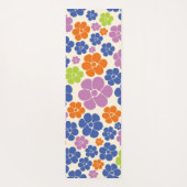 花のパターン – 青、オレンジ、紫、緑 ヨガマット (裏面)