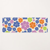 花のパターン – 青、オレンジ、紫、緑 ヨガマット (正面(横))