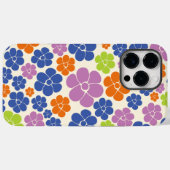 花のパターン – 青、オレンジ、紫、緑 Case-Mate iPhoneケース (裏面 (横))