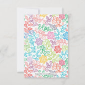 花のパターン – 3x5ブライダルシャワー招待状 招待状 (裏面)