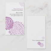 花のパフの紫色の名刺 名刺 (正面/裏面)