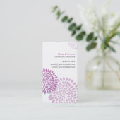 花のパフの紫色の名刺 名刺 (スタンド正面)