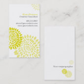 花のパフの緑の名刺 名刺 (正面/裏面)