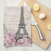 花のパリ |お名前 キッチンタオル (四つ折り)