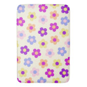 花のパワーパターン – 黄色の背景 バスマット (正面縦)