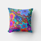 花のパワー花のシームレスなパターン3 クッション (正面)