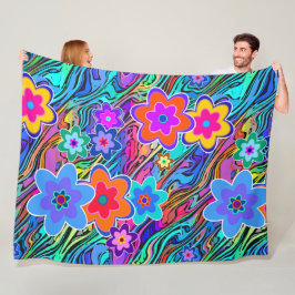 花のパワー花のシームレスなパターン3 フリースブランケット