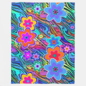 花のパワー花のシームレスなパターン3 フリースブランケット (正面)